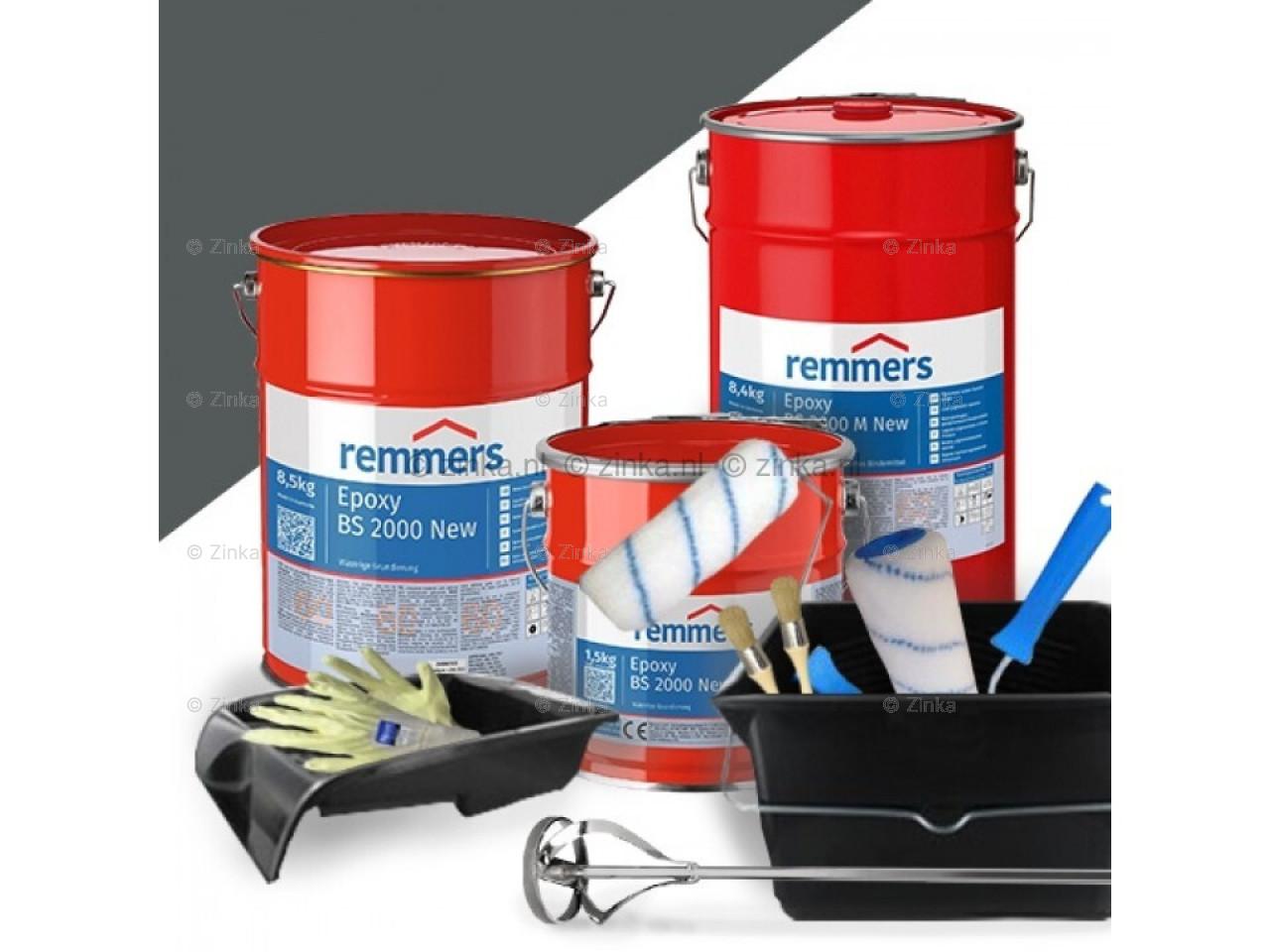complete set garagevloercoating Basaltgrijs RAL 7012