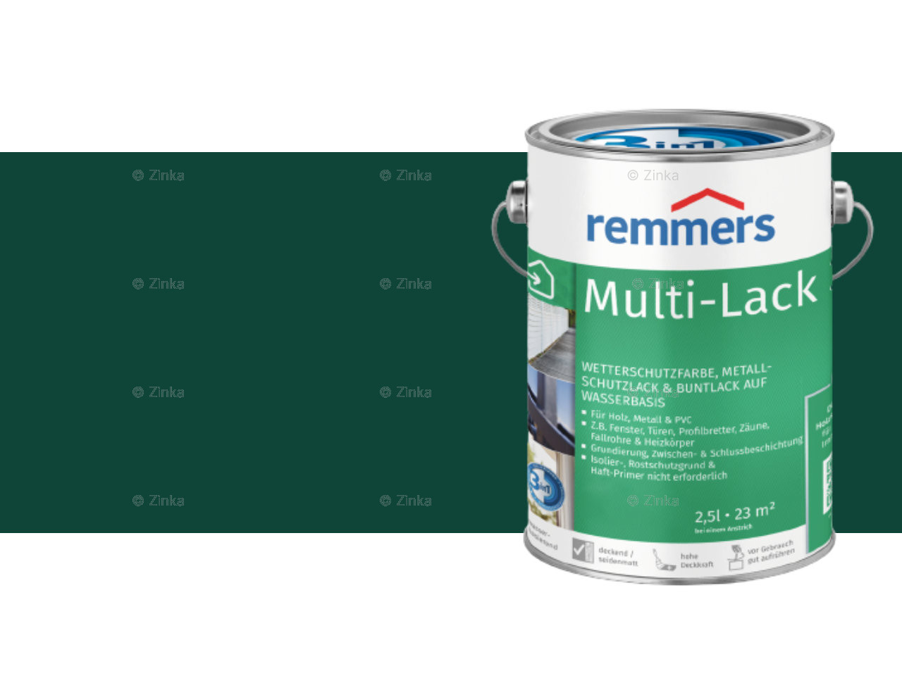 Remmers Multi-Lak 3-in-1 packshot - Weerbestendige lak voor hout, metaal en PVC-Remmers Multi-Lak 3-in-1 packshot - Weerbestendige lak voor hout, metaal en PVC-mosgroen (RAL 6005)