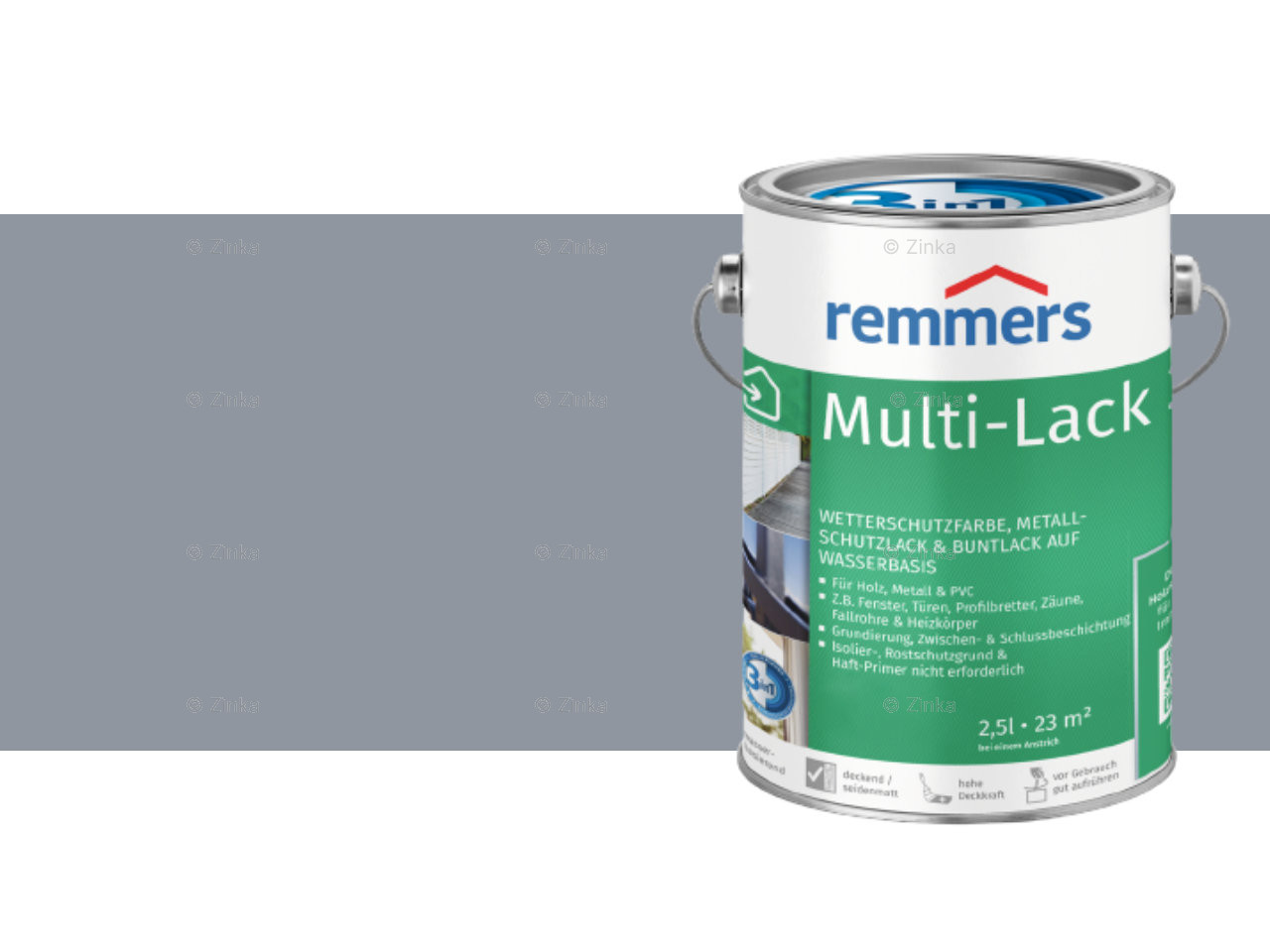 Remmers Multi-Lak 3-in-1 packshot - Weerbestendige lak voor hout, metaal en PVC-Remmers Multi-Lak 3-in-1 packshot - Weerbestendige lak voor hout, metaal en PVC-zilvergrijs (RAL 7001)