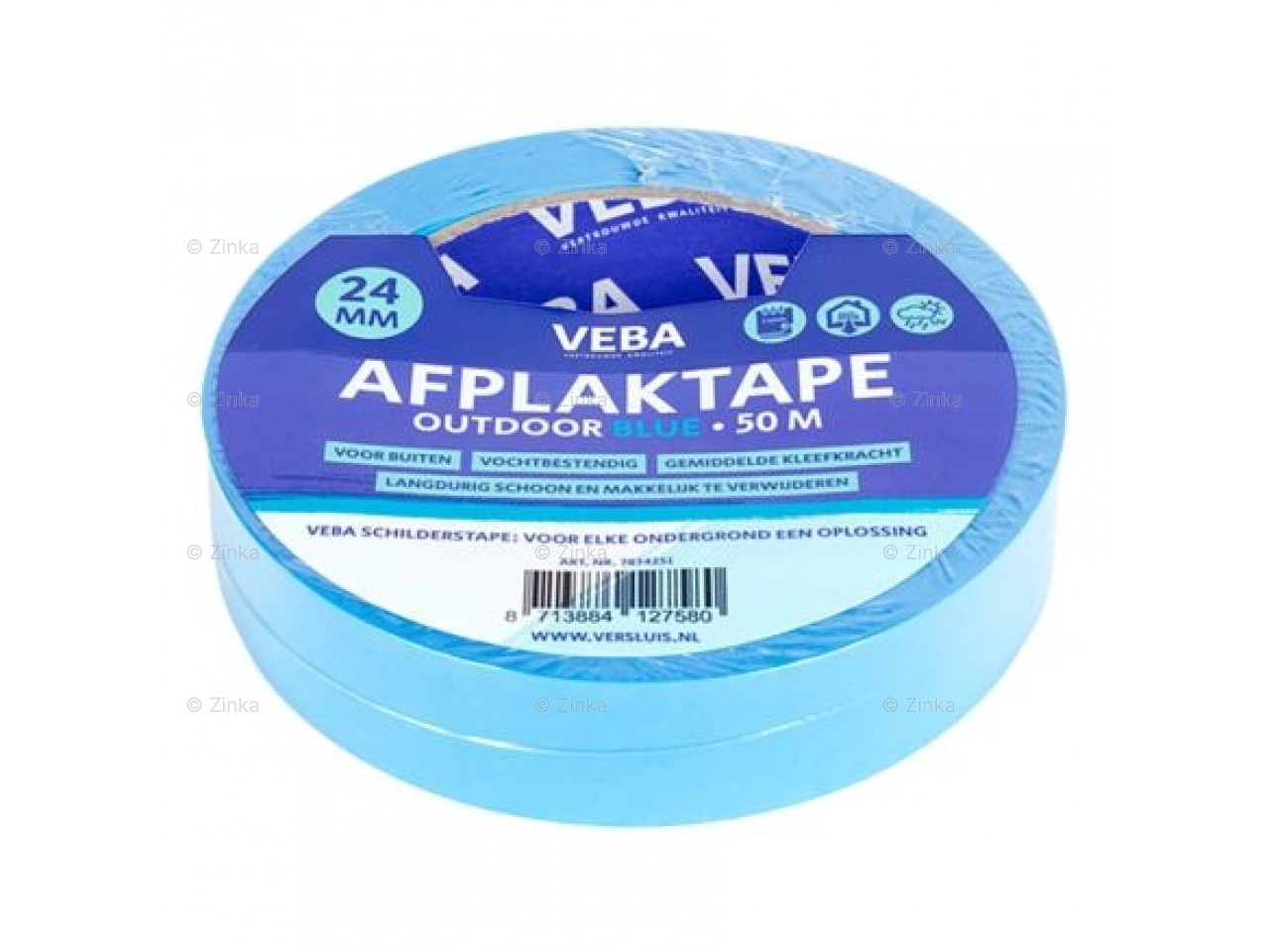Afplaktape outdoor blue 24mm ZK 75
