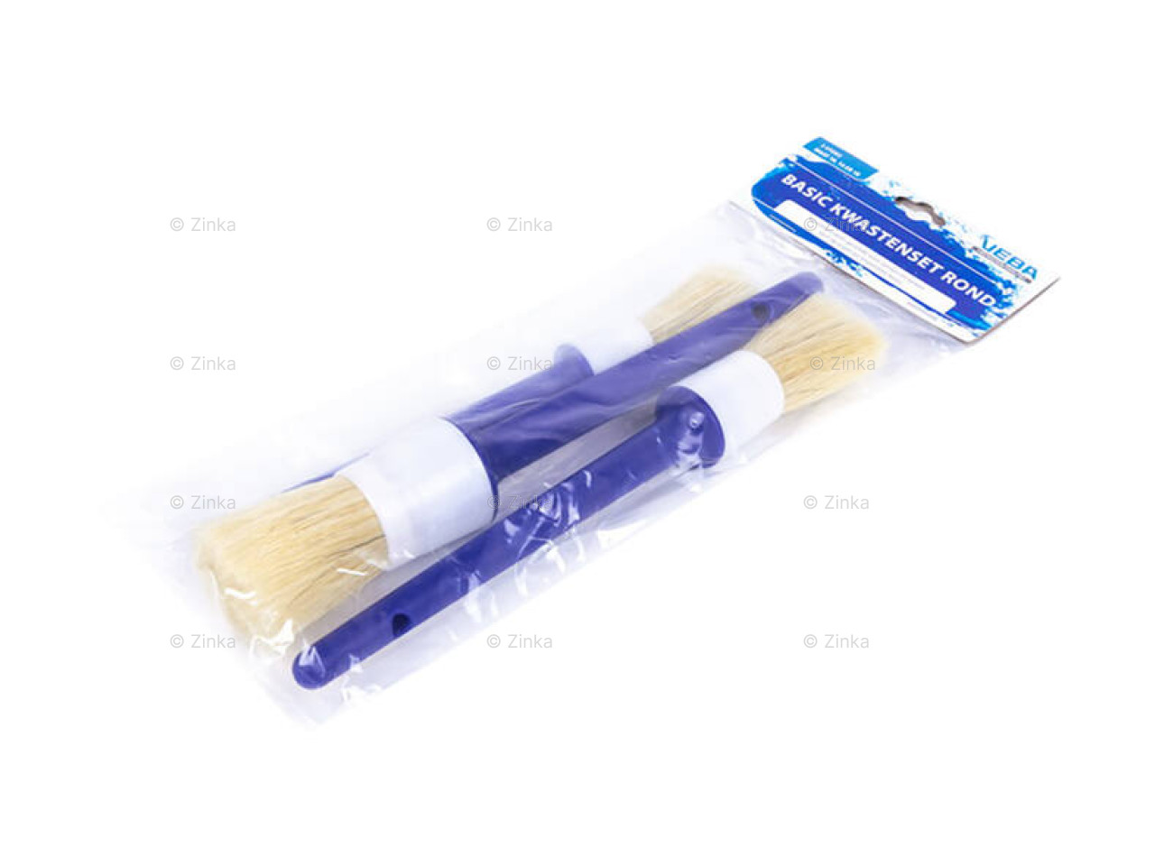 Wegwerp Kwastenset 3-delig rond, inclusief kwasten van 10, 14 en 18 mm, geschikt voor acryl- en synthetische verf.