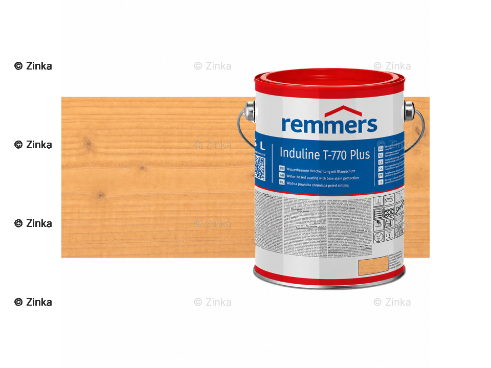 Verpakking Remmers Induline T-770 Plus douglas – kleurloze houtcoating voor buitengebruik, verkrijgbaar bij Bouwbescherming Webshop