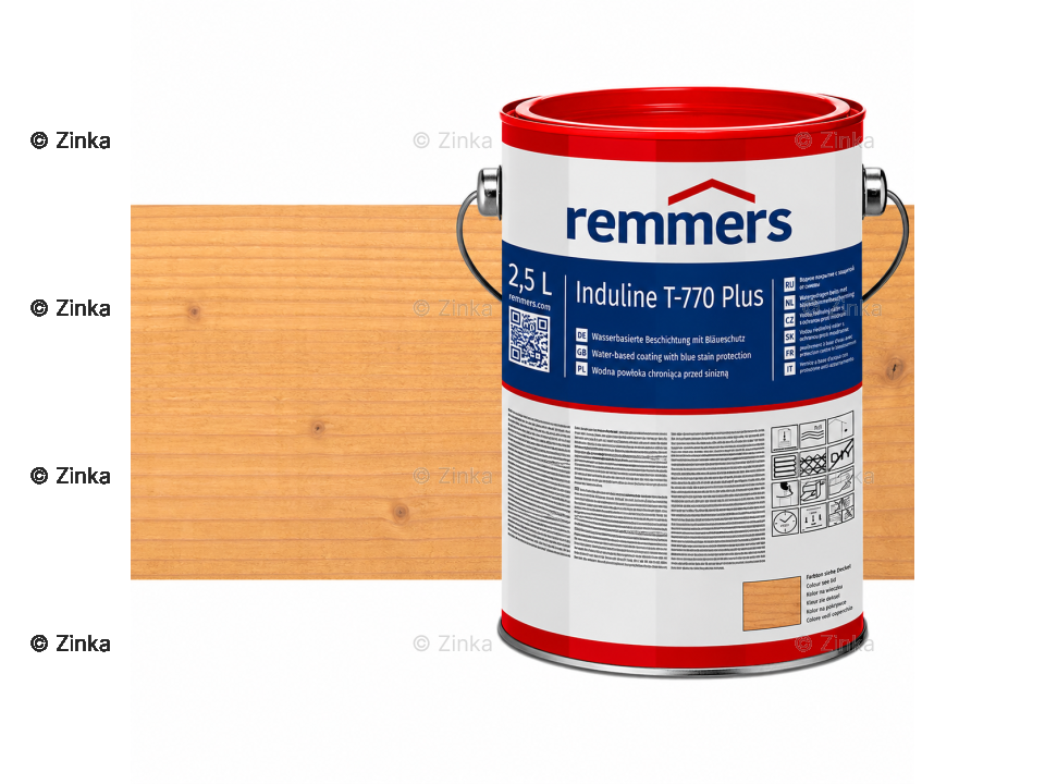 Verpakking Remmers Induline T-770 Plus douglas uv-blokker – kleurloze houtcoating voor buitengebruik, verkrijgbaar bij Bouwbescherming Webshop