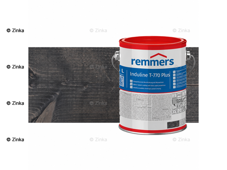 Verpakking Remmers Induline T-770 Plus – kleurloze houtcoating voor buitengebruik, verkrijgbaar bij Bouwbescherming Webshop