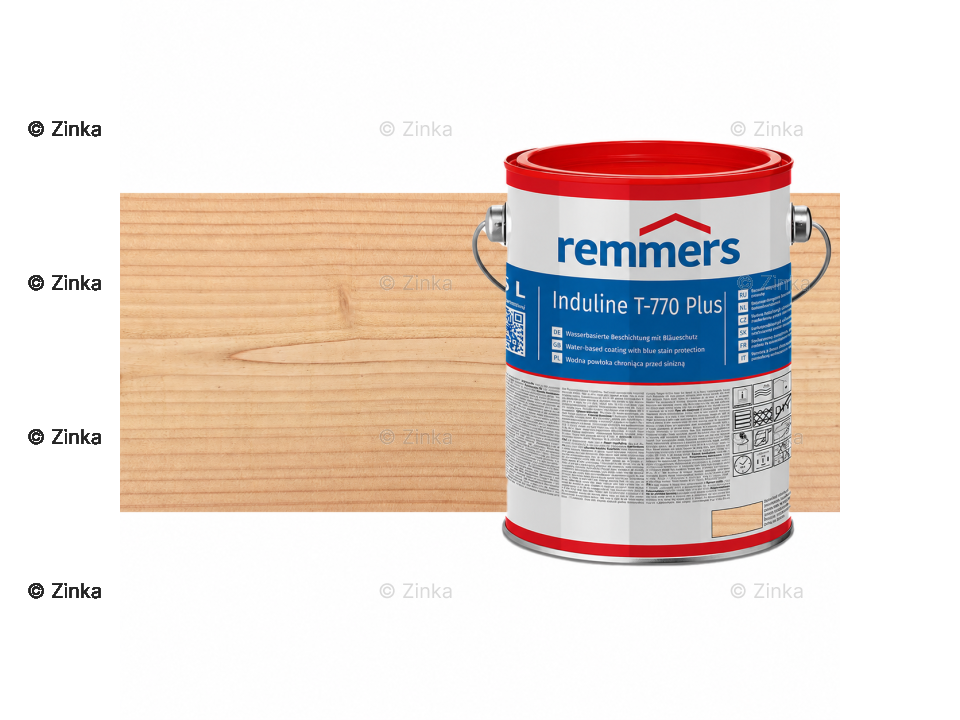 Verpakking Remmers Induline T-770 Plus – kleurloze houtcoating voor buitengebruik, verkrijgbaar bij Bouwbescherming Webshop