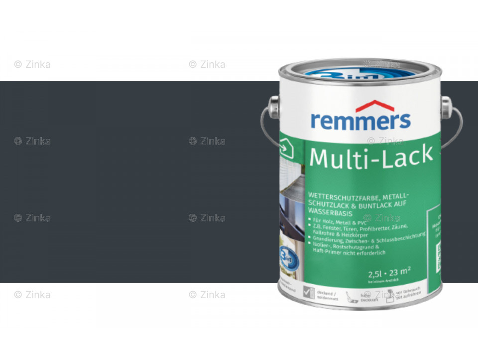 Remmers Multi-Lak 3-in-1 packshot - Weerbestendige lak voor hout, metaal en PVC-antracietgrijs (RAL 7016)
