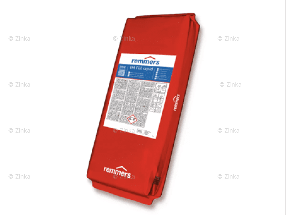 Zak Remmers VM Fill rapid – snelhardende lijm-, spachtel- en reparatiemortel voor gevels, sokkels en stucwerk, verpakking 25 kg