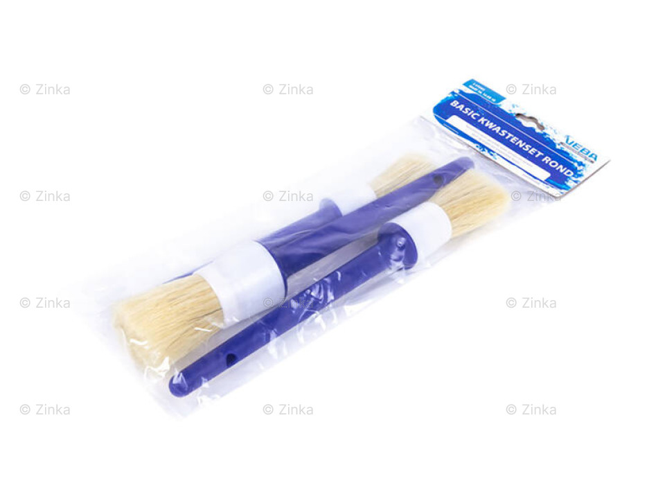 Wegwerp Kwastenset 3-delig rond, inclusief kwasten van 10, 14 en 18 mm, geschikt voor acryl- en synthetische verf.