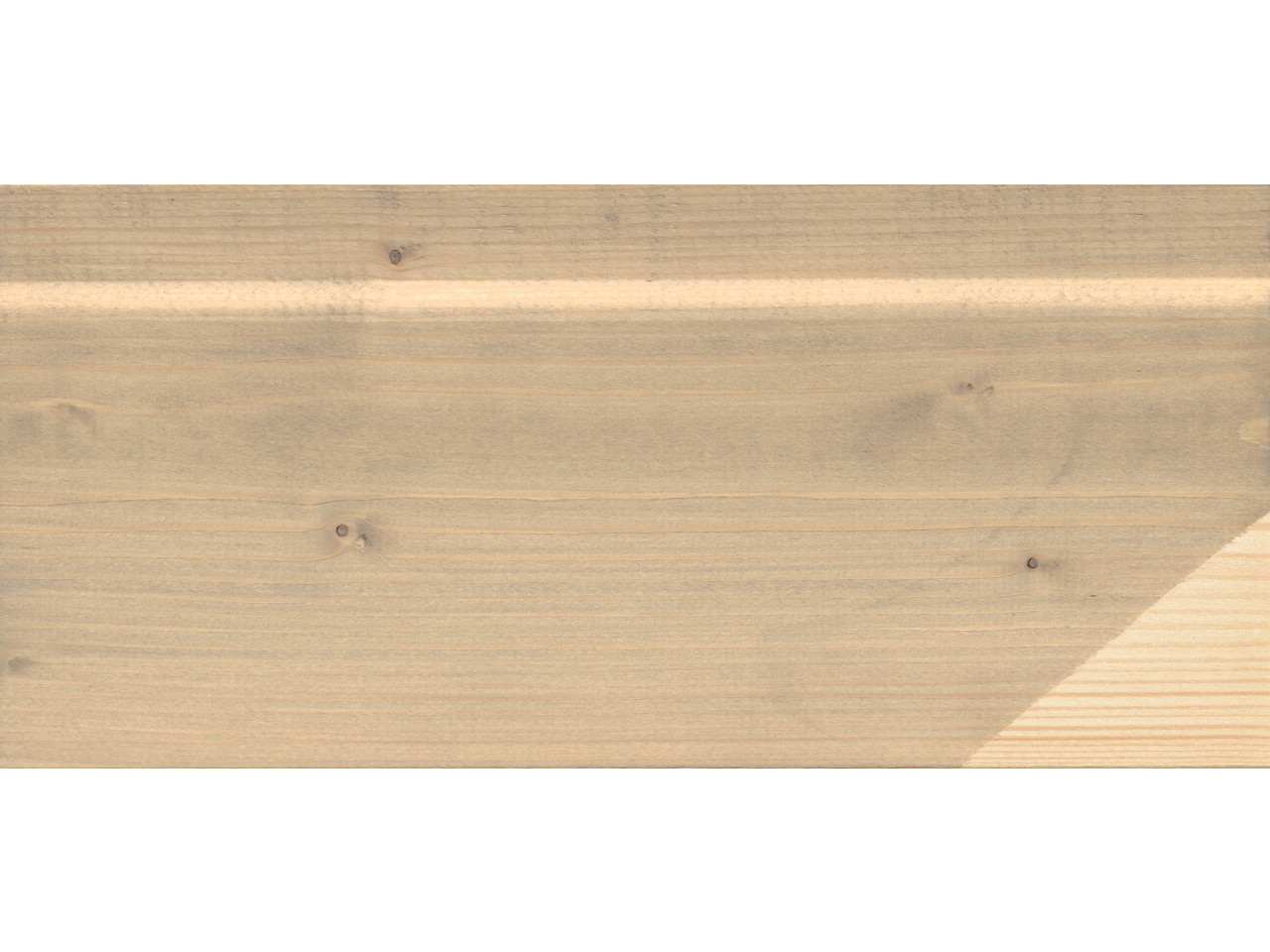 Houten plankje behandeld met Induline LW-717 Grey-Protect in nevelgrijs