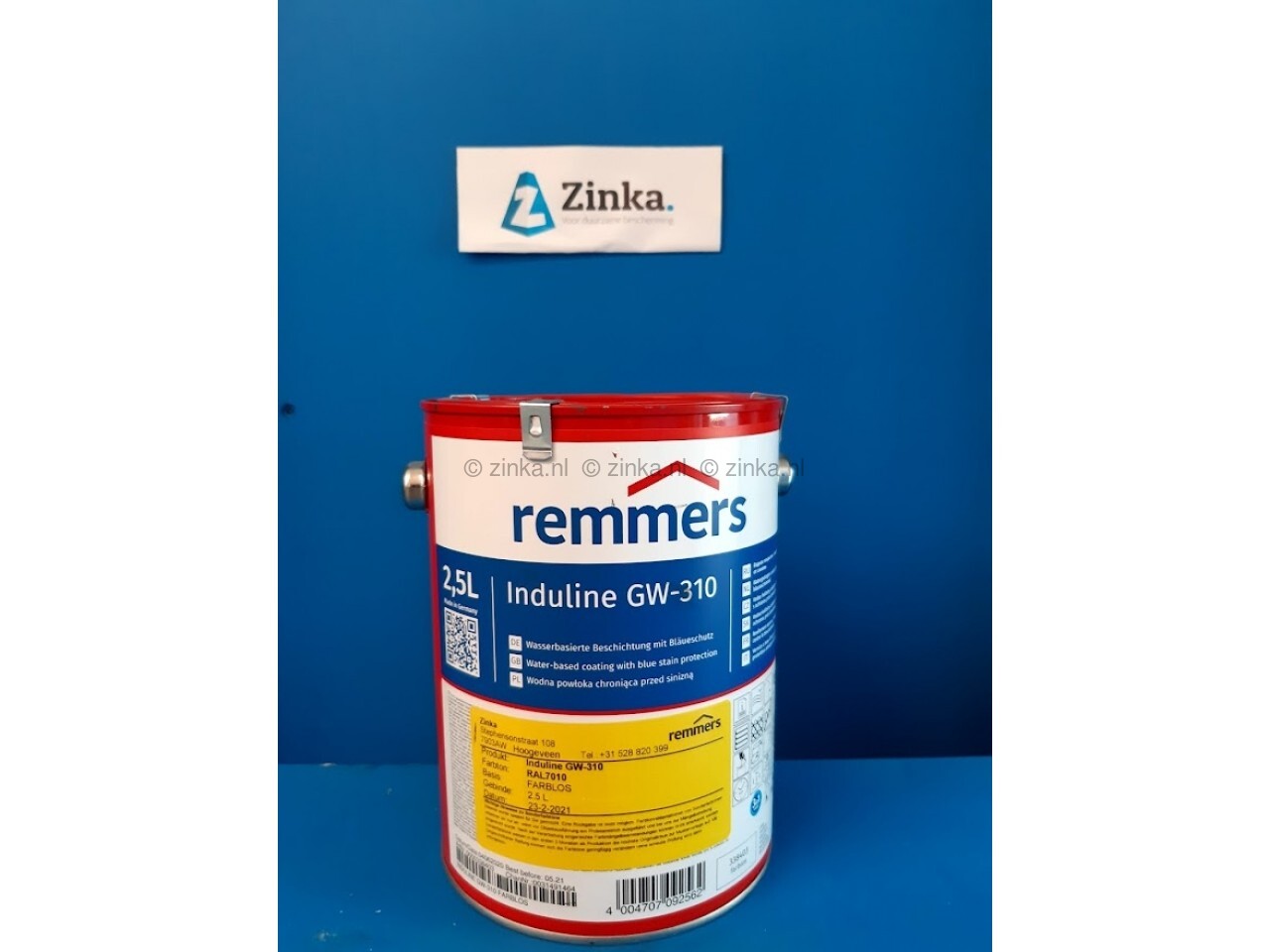 Induline GW-310 - magazijn verkoop - RAL 7010 zeildoekgrijs 2,5 liter