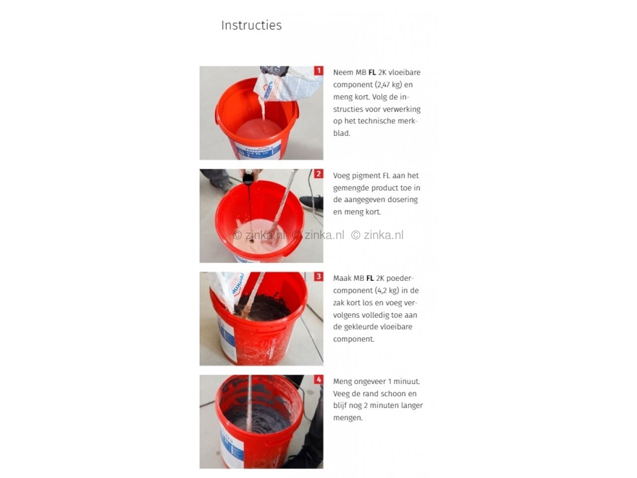 instructies verwerking Pigment FL