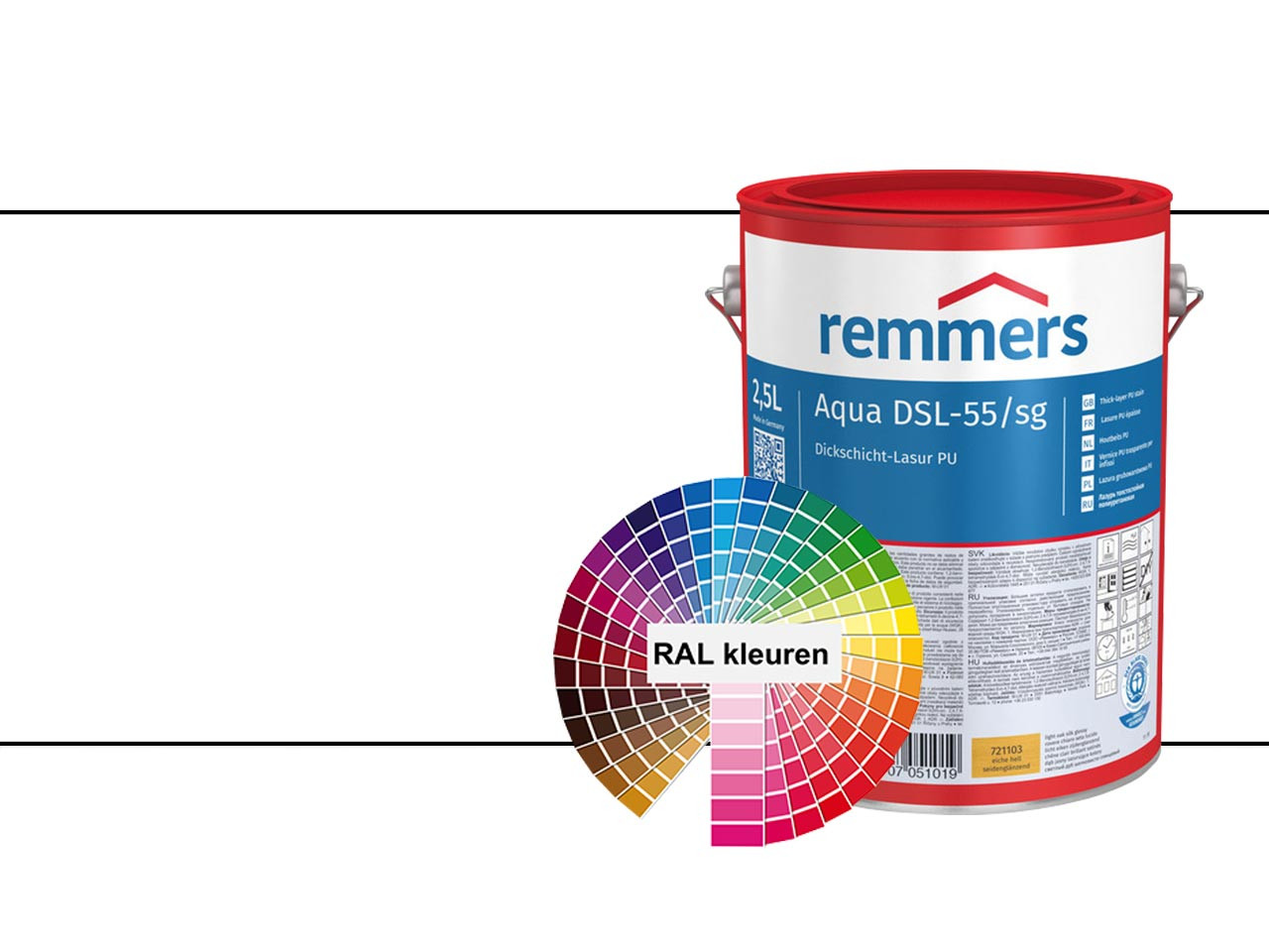 Pot Aqua DSL-55-PU Houtbeits voor buitenhout, biedt duurzame bescherming tegen UV-straling, vocht en weersomstandigheden. Beschermt houten kozijnen en deuren met een transparante afwerking