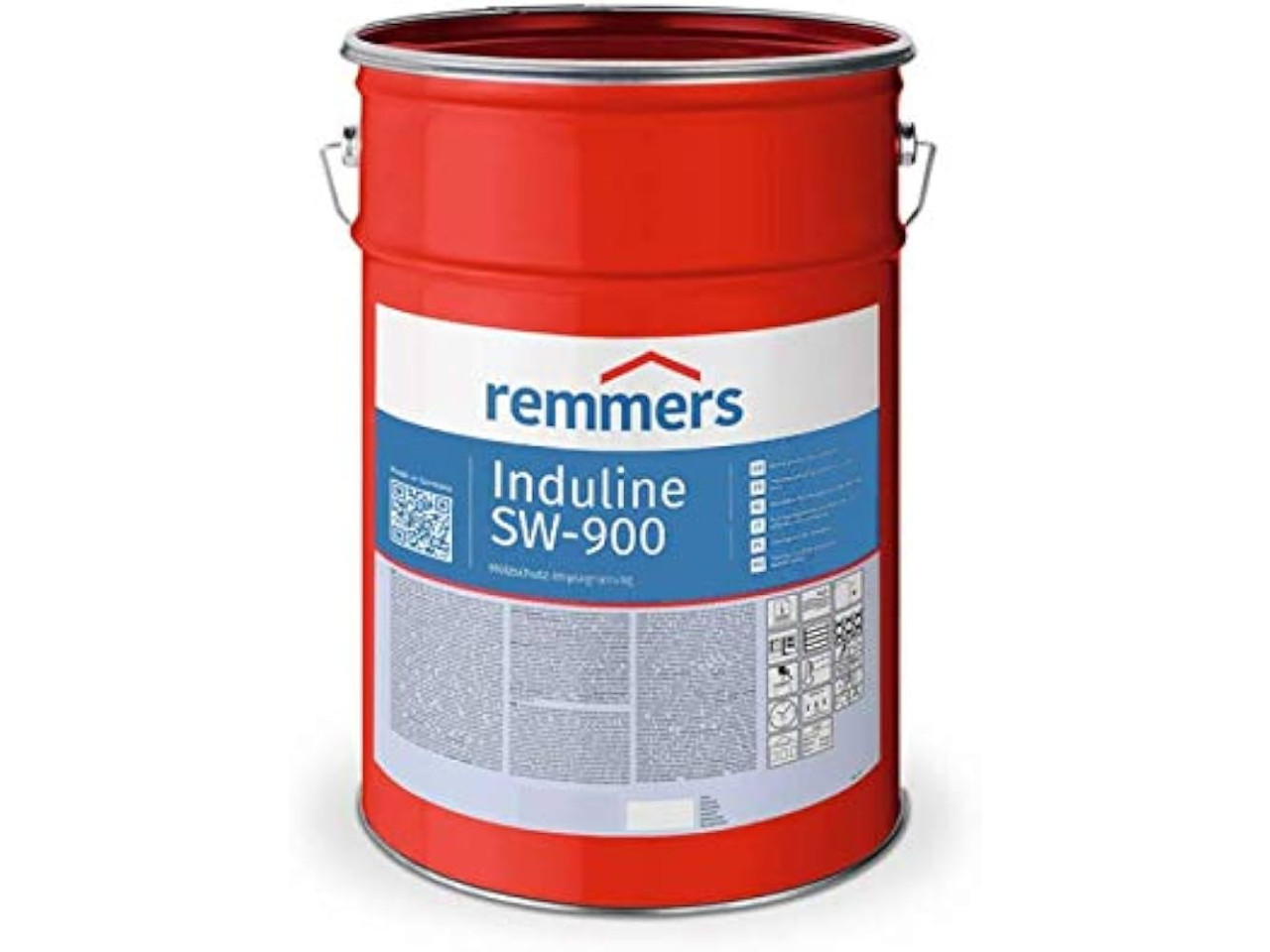 Verpakking van Remmers Induline SW-900, kleurloos watergedragen impregneermiddel voor bescherming van buitenhout tegen houtrot en blauwschimmel