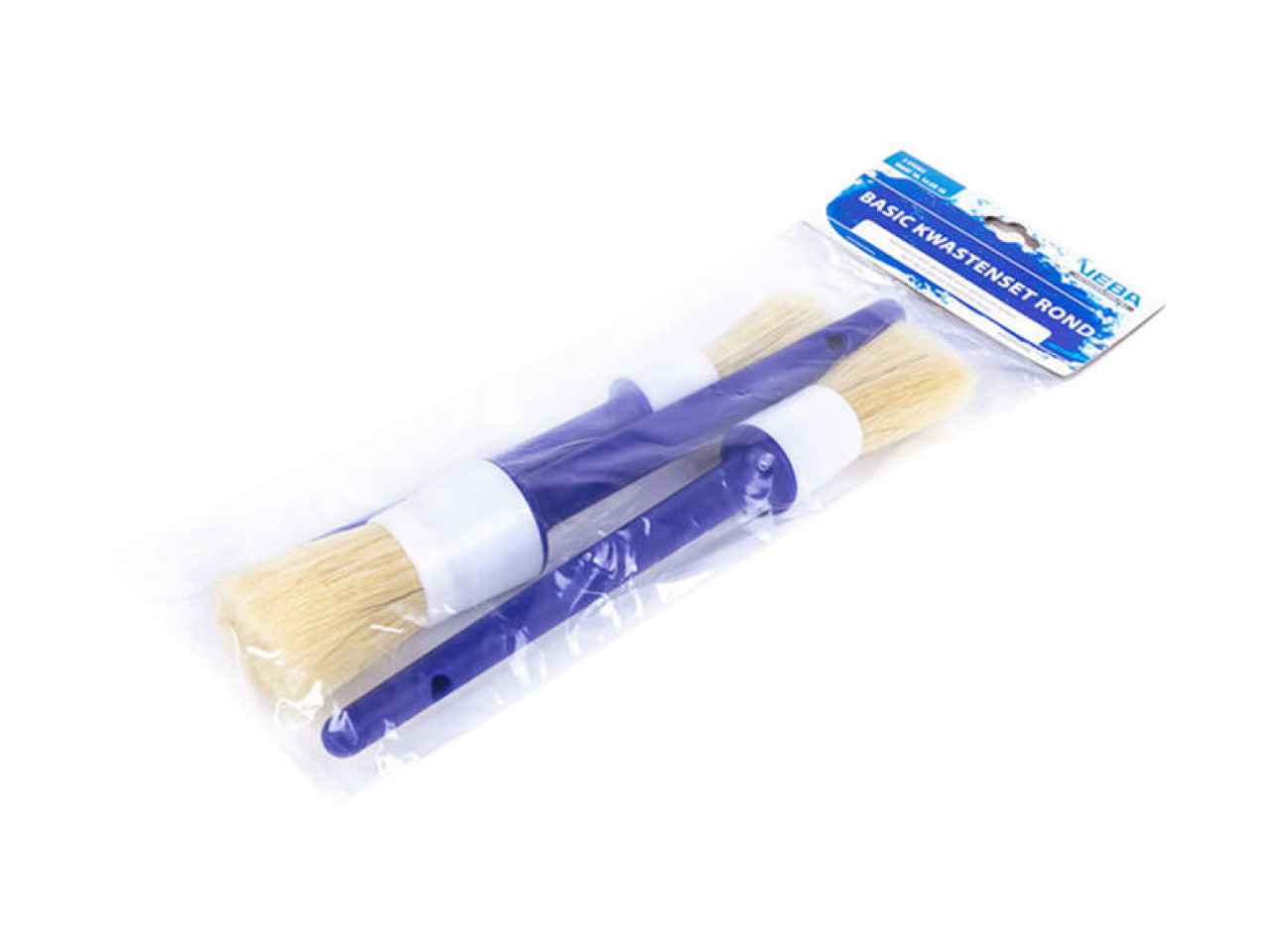 Wegwerp Kwastenset 3-delig rond, inclusief kwasten van 10, 14 en 18 mm, geschikt voor acryl- en synthetische verf.
