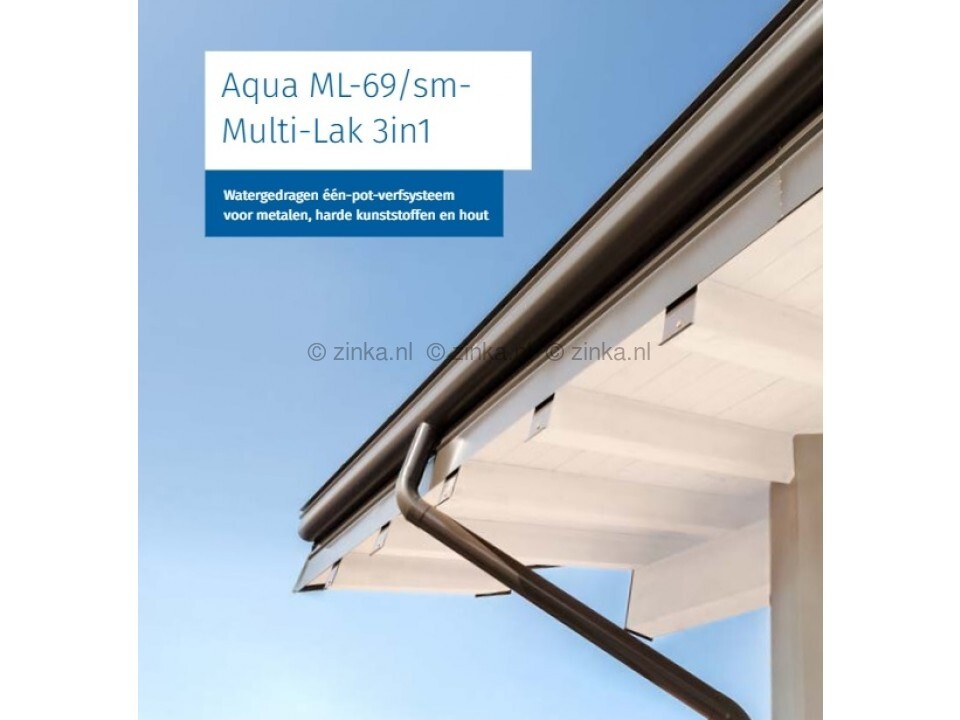 Afbeelding Aqua ML 69SM dakgoot - wit RAL 9016