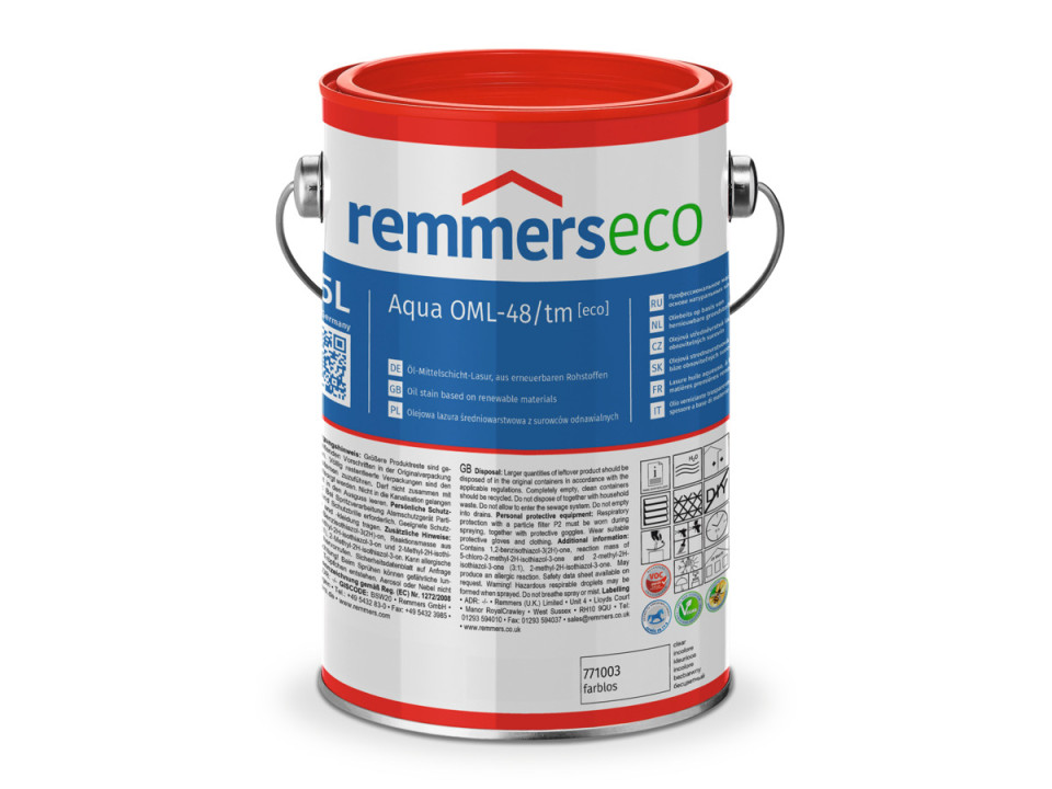 Aqua OML-48 medium-solid oliebeits [ECO] watergedragen duurzame houtbeits voor binnen en buiten