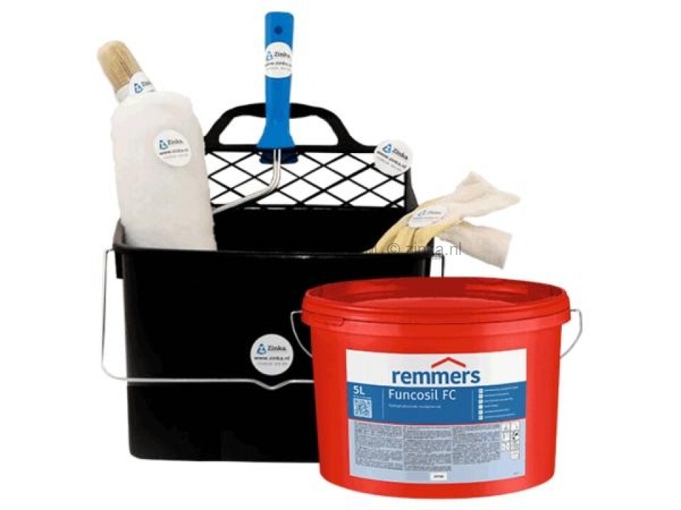 Impregneer-verwerkingsset voor het correct aanbrengen van Funcosil FC Plus – tools voor optimale verwerking.