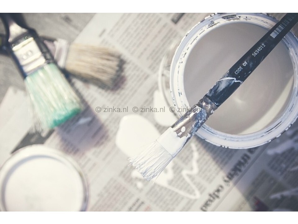 Kwasten set klein compleet alle kwasten en handschoenen overzichtelijk weergegeven.